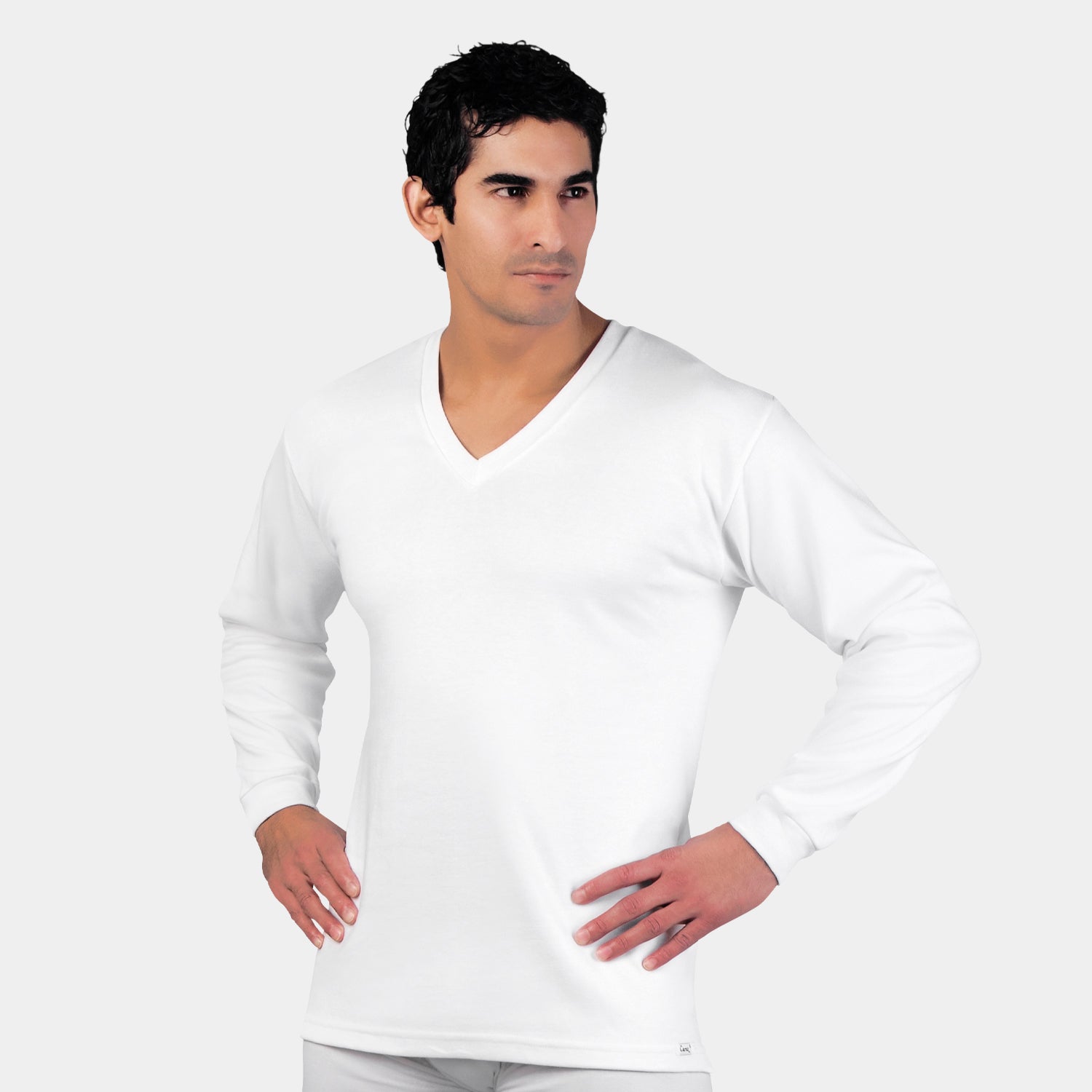 Polo Cuello V para Hombre Manga Larga de Invierno