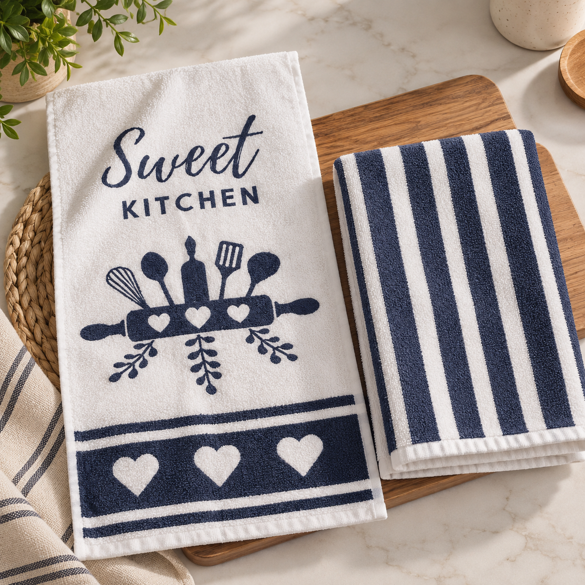 Paño Cocina Felpa Diseño Sweet Pack x2