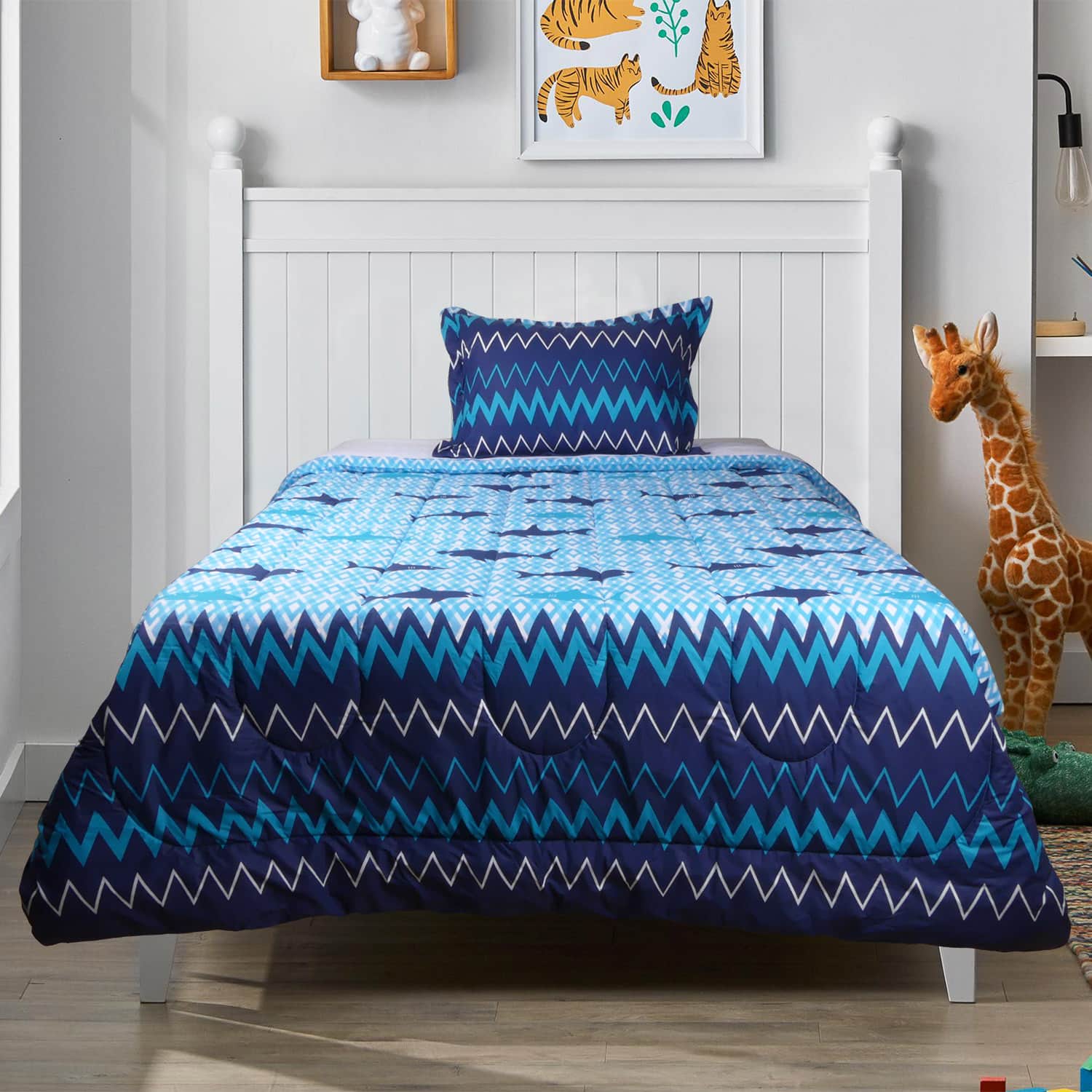 Edredón Antialérgico Tiburones Azules
