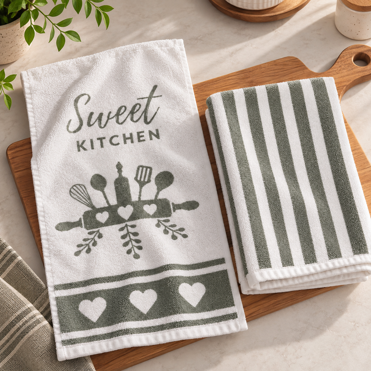 Paño Cocina Felpa Diseño Sweet Pack x2