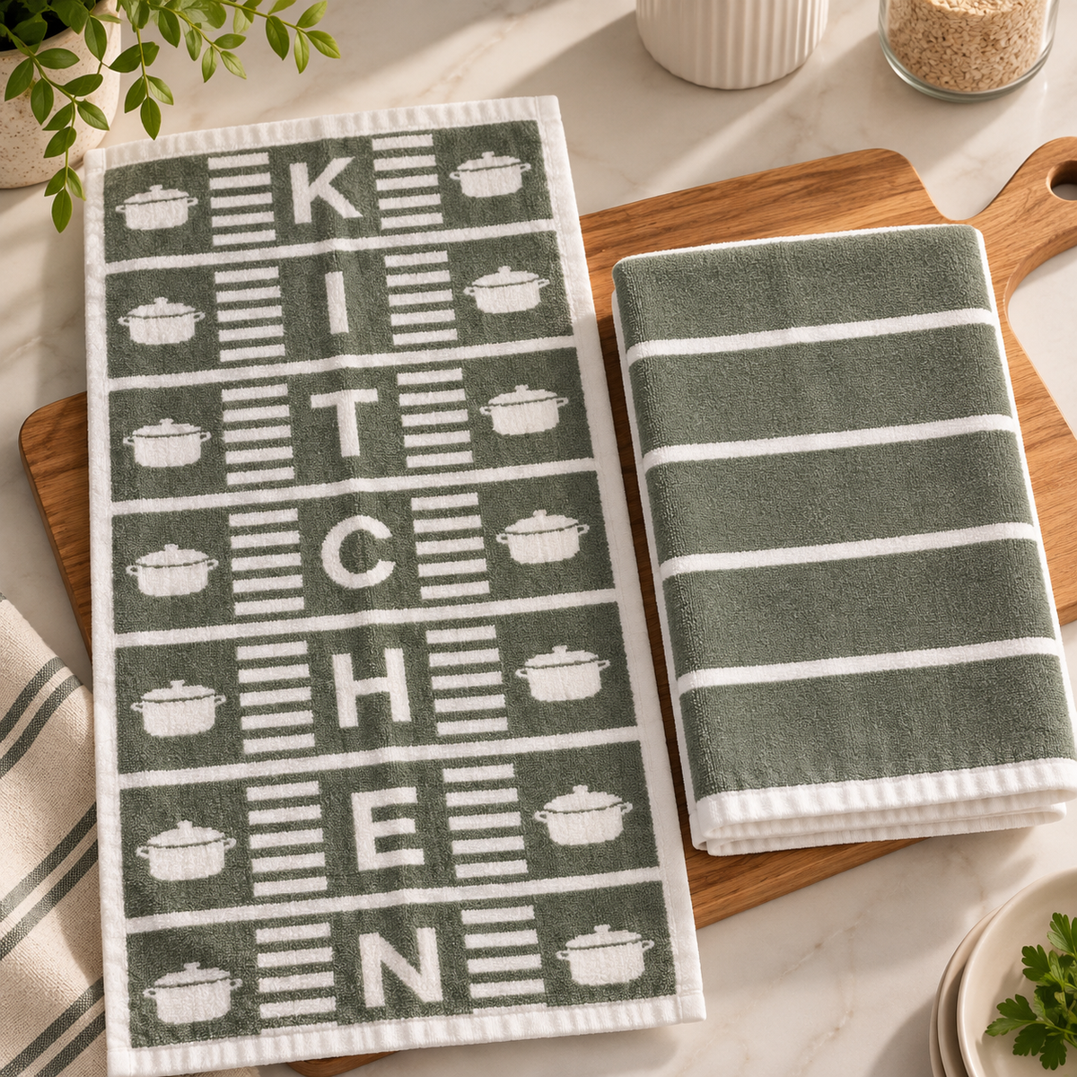 Paño Cocina Felpa Diseño Kitchen Pack x2