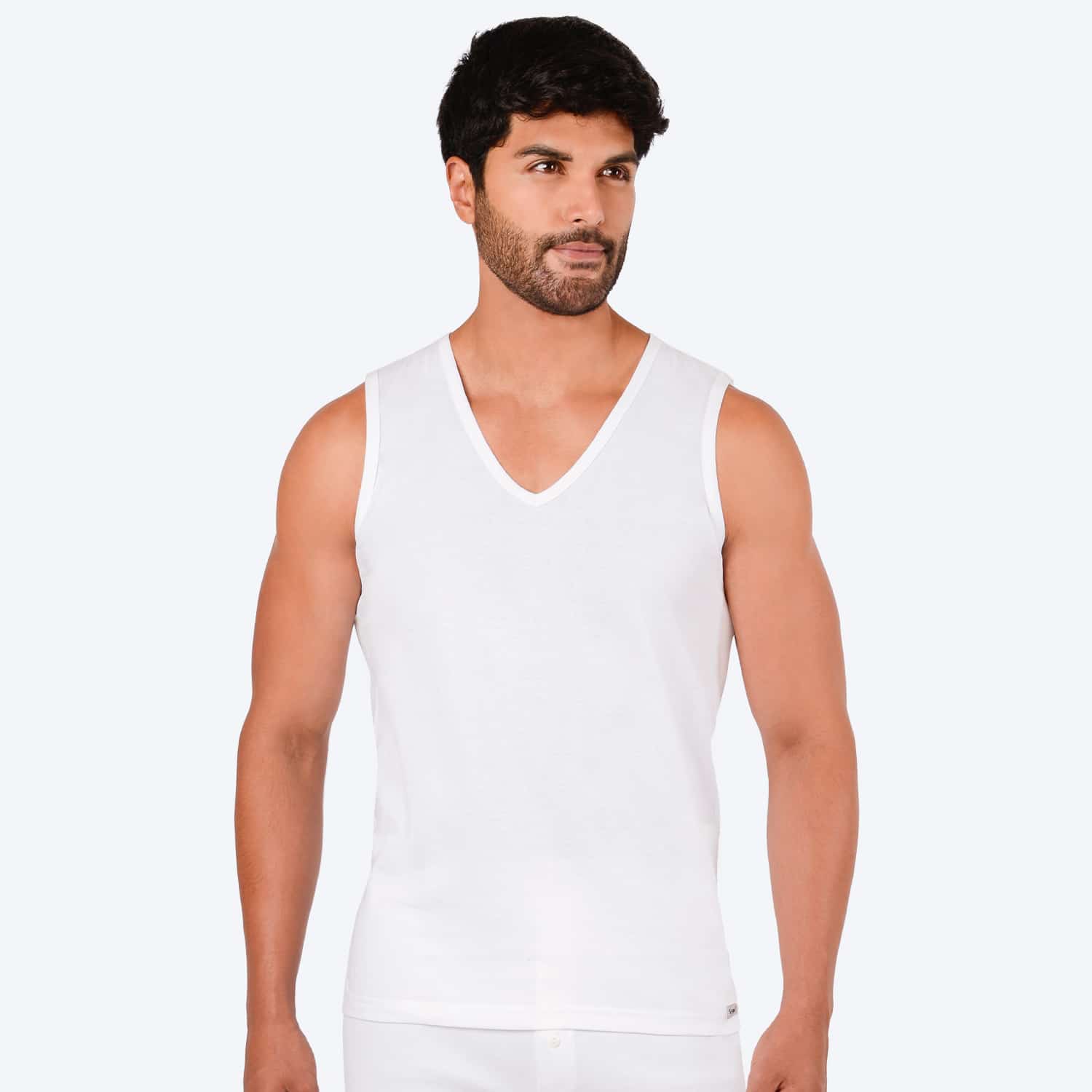 Polo Cuello V para Hombre sin Manga