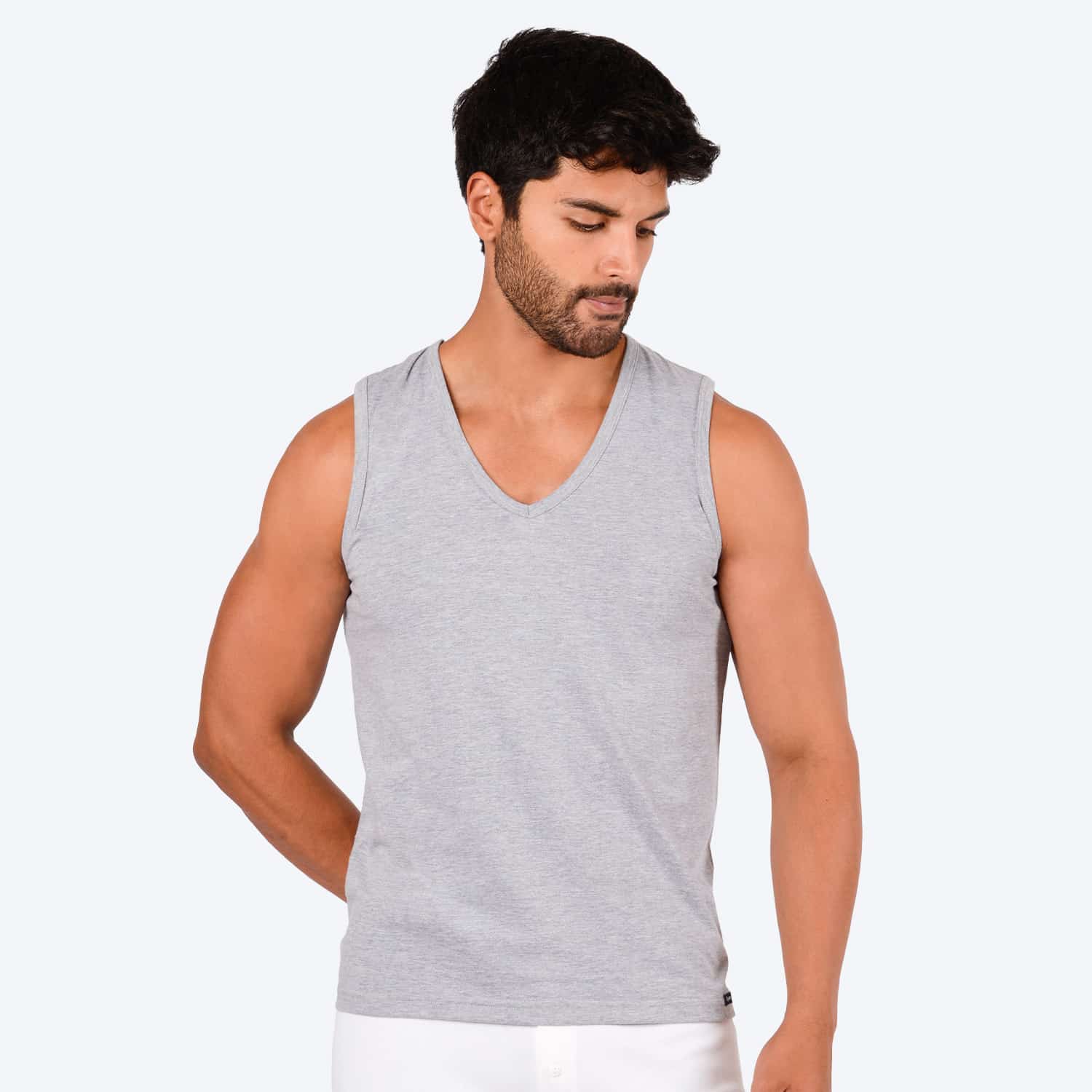 Polo Cuello V para Hombre sin Manga