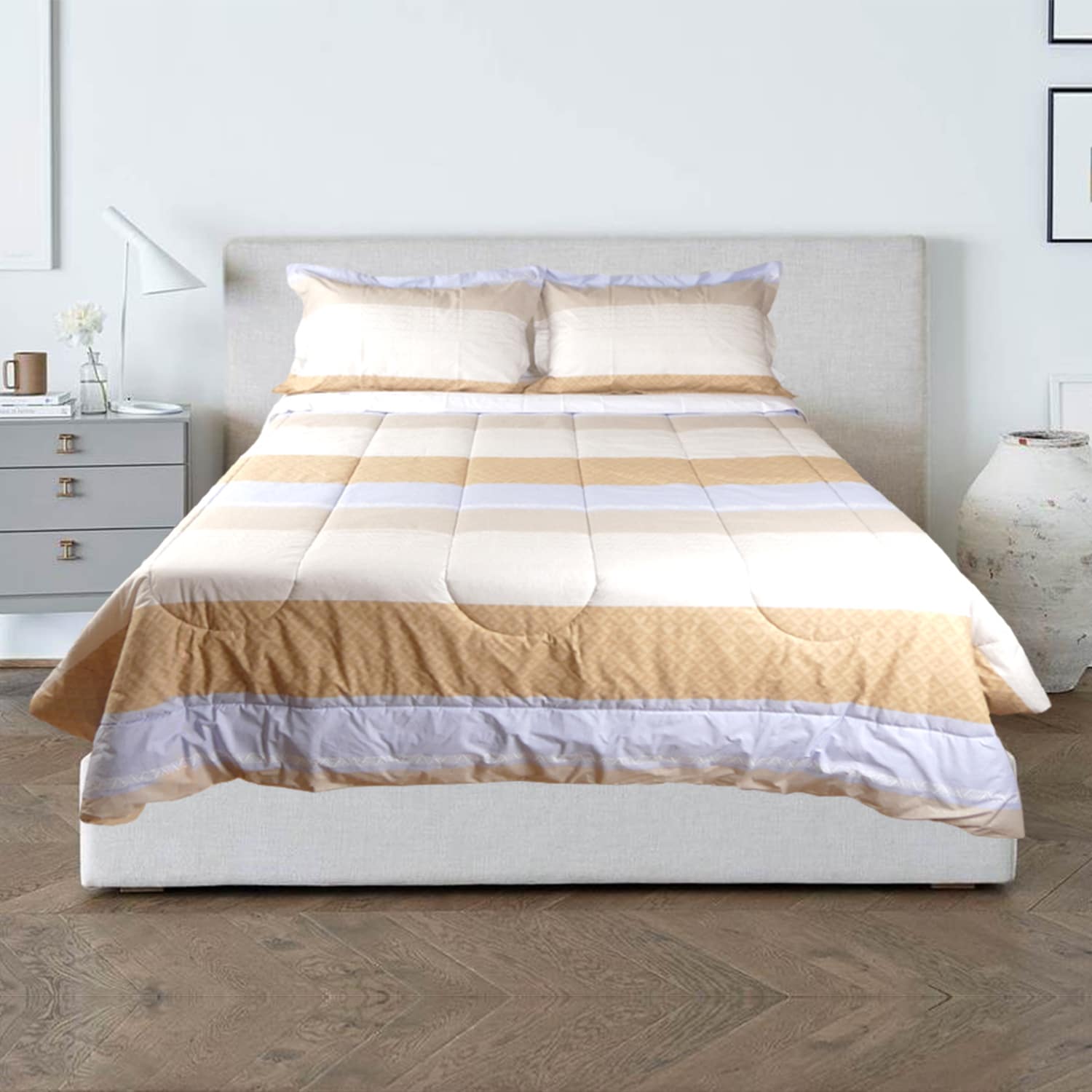 Edredón Antialérgico Rayas Beige