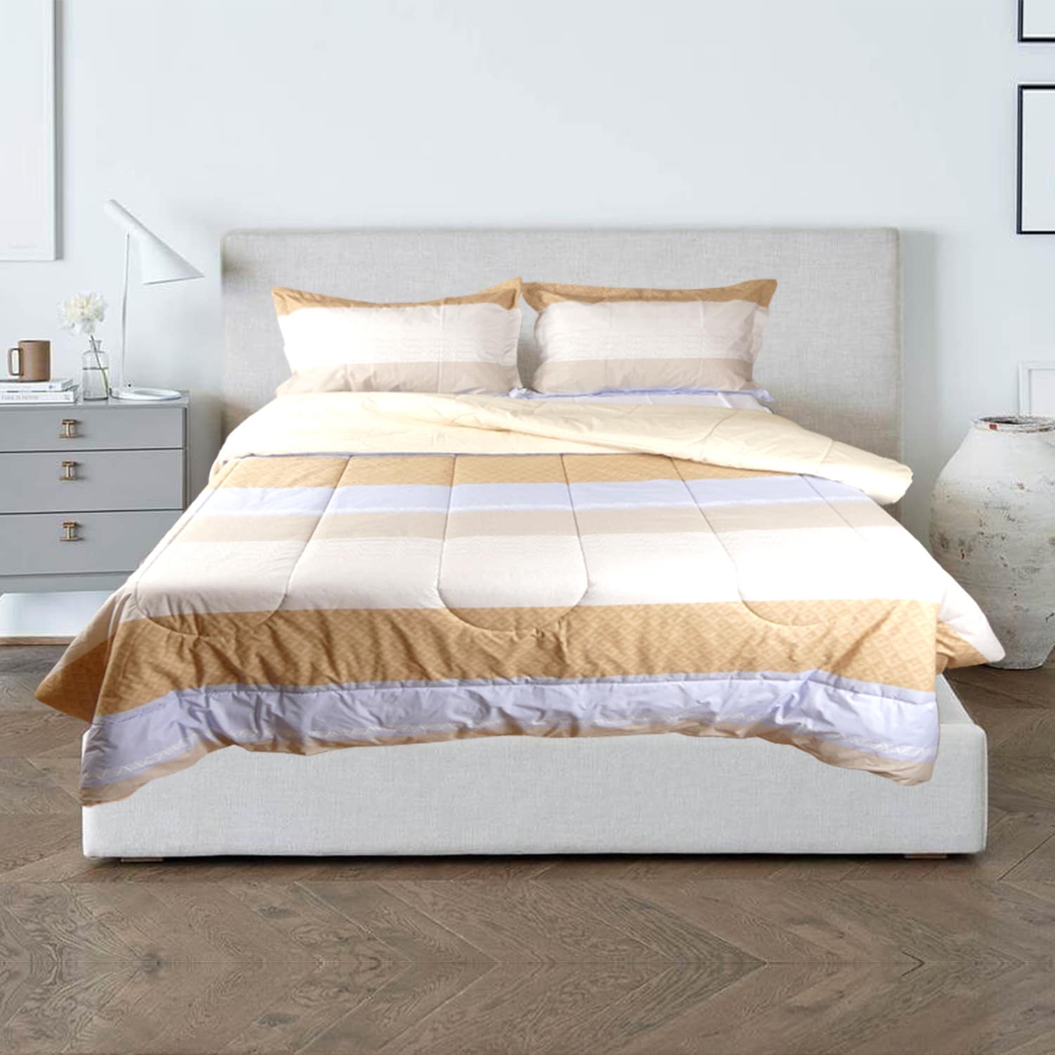 Edredón Antialérgico Rayas Beige