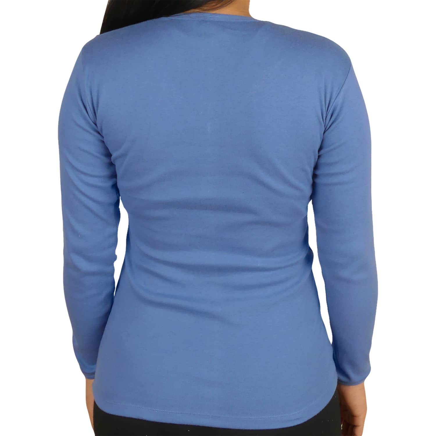 Polo Cuello V Manga Larga Mujer