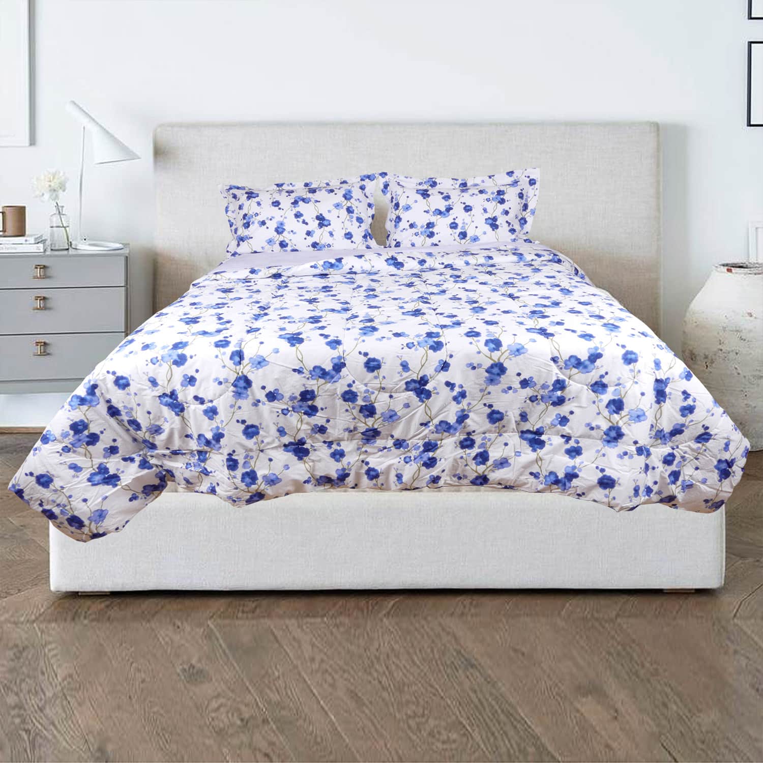Edredón Antialérgico Flores Azules
