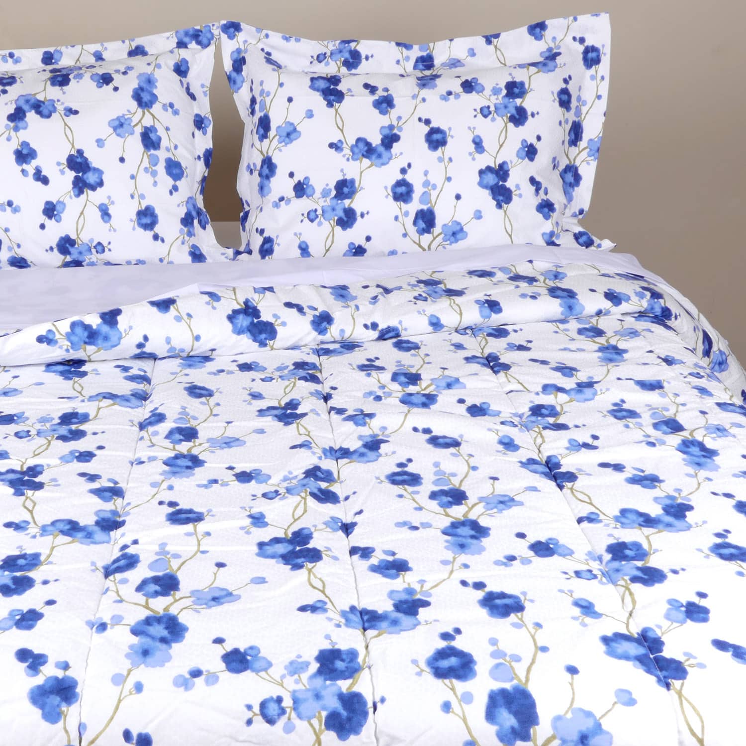 Edredón Antialérgico Flores Azules