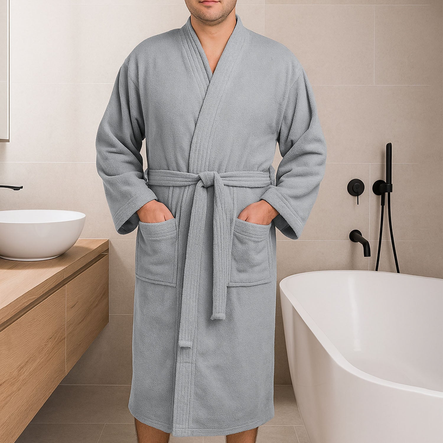 Bata de Baño para Adultos Aterciopelada - Algodón Felpa