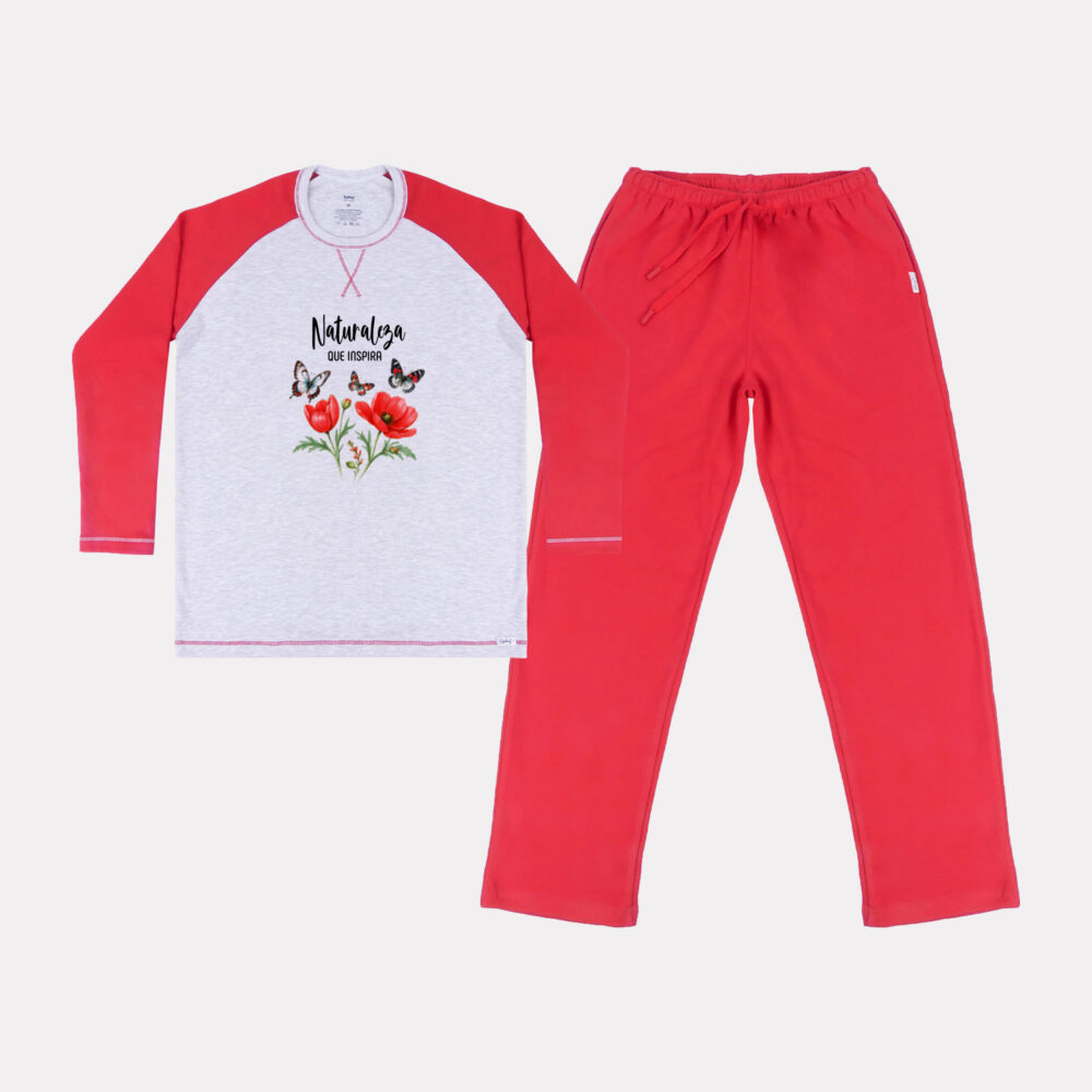 Polo Cuello V Manga Larga Mujer - O 3 4 CEREZA 2 - Sydney