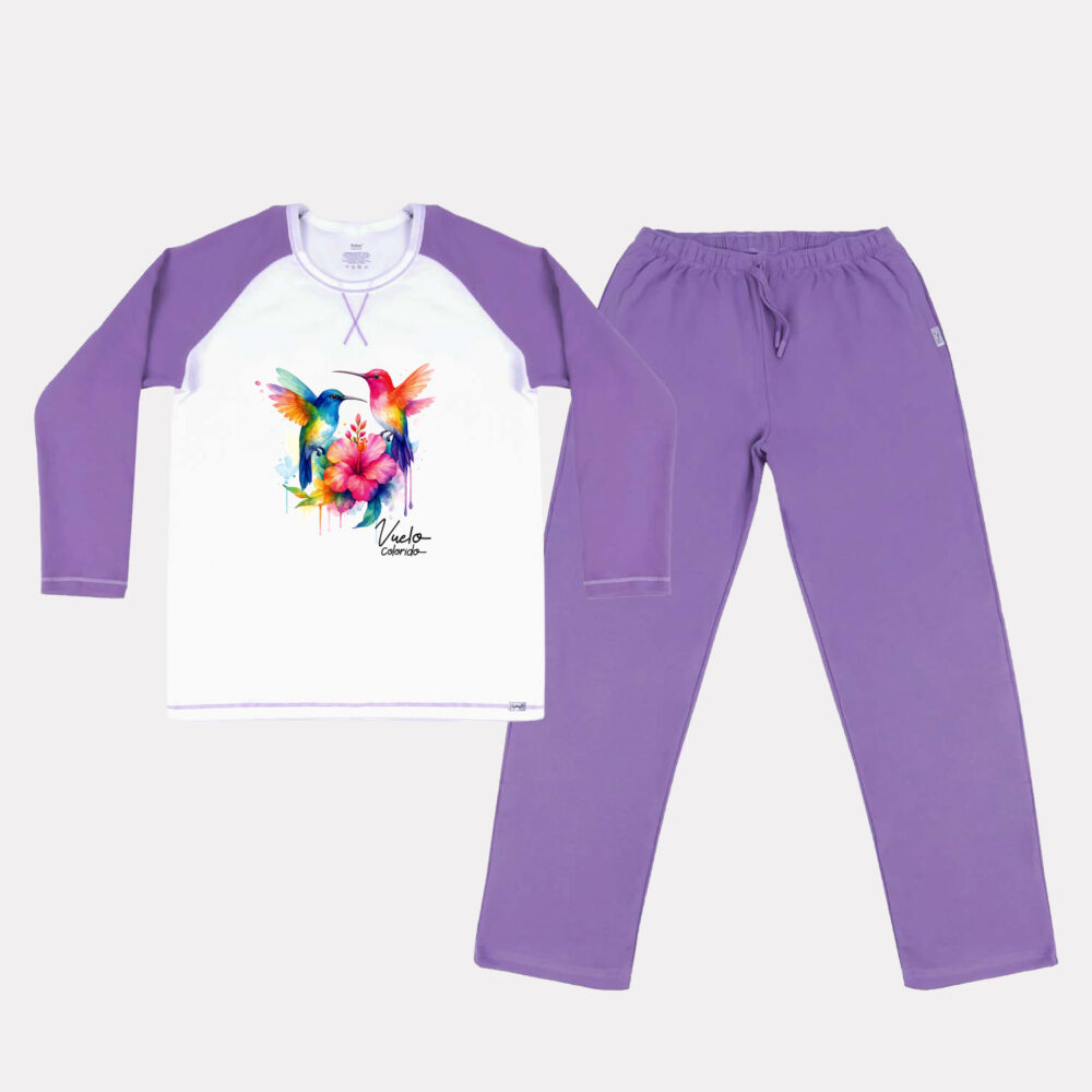 Polo Cuello V Manga Larga Mujer - O 3 4 LAVANDA - Sydney