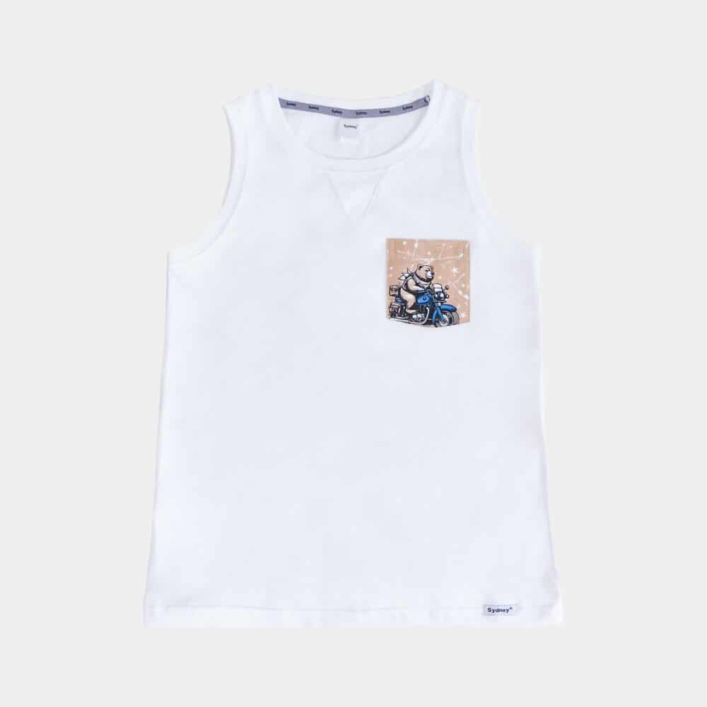 Polo Estampado sin Mangas C/Bolsillo para Niños - L5 BLANCO 8 10 - Sydney