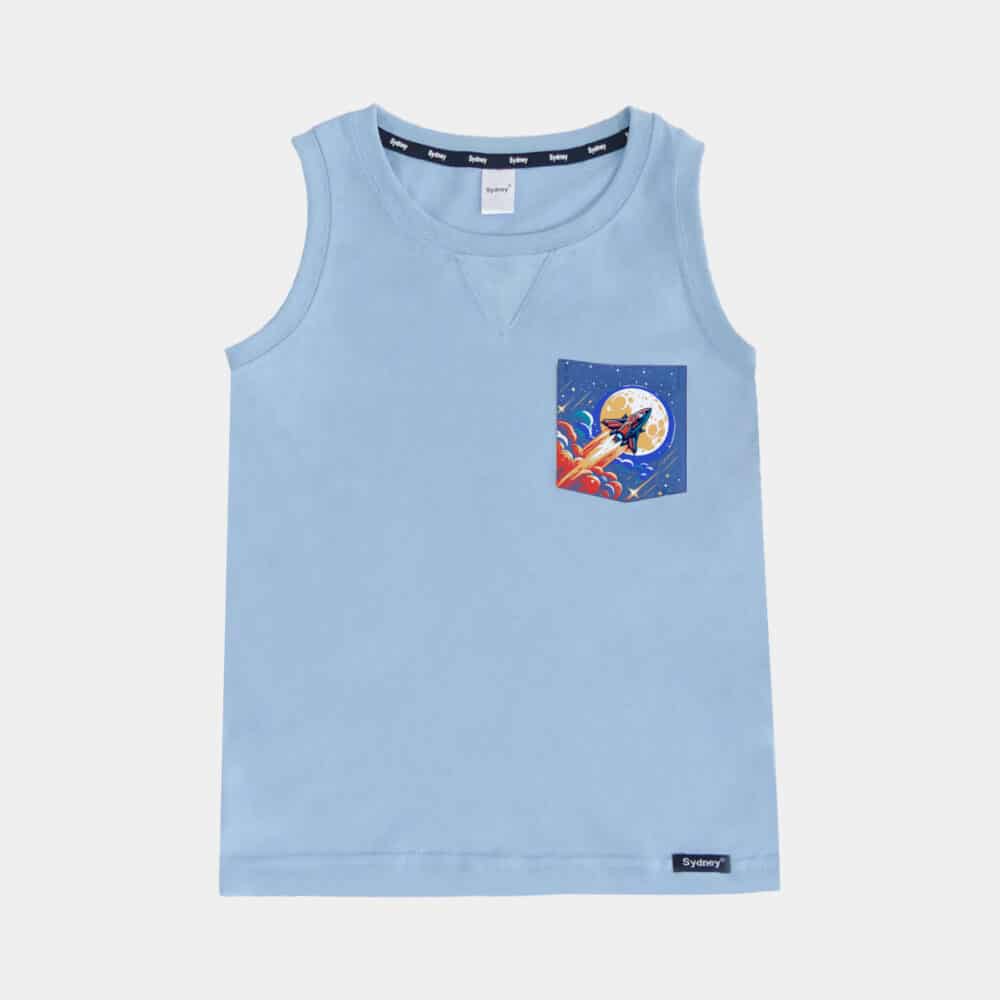 Polo Estampado sin Mangas C/Bolsillo para Niños - L5 CELESTE 8 10 - Sydney