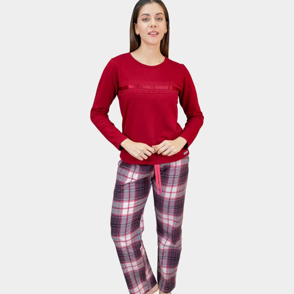 Pijama de Dos piezas Corto para Mujer - conjunto guinda - Sydney