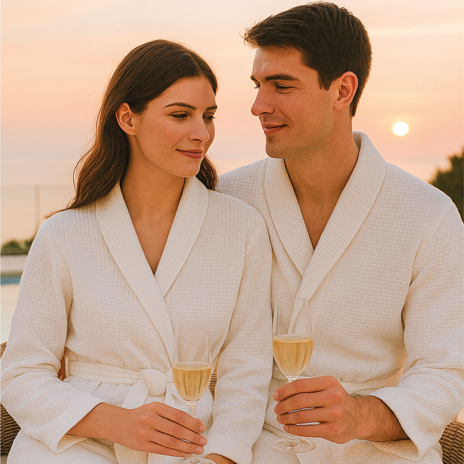 Conjunto Interior para Dama en Algodón Pima - bata wafle - Sydney